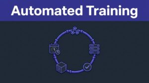 Indigo workflow nodes connect scheduling, training, validation, and deployment steps.