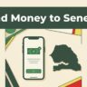 A phone showing transfer confirmation beside a Senegal map and green banner.