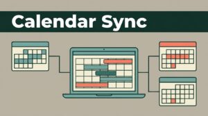 Laptop linking three calendars into one organized booking schedule.
