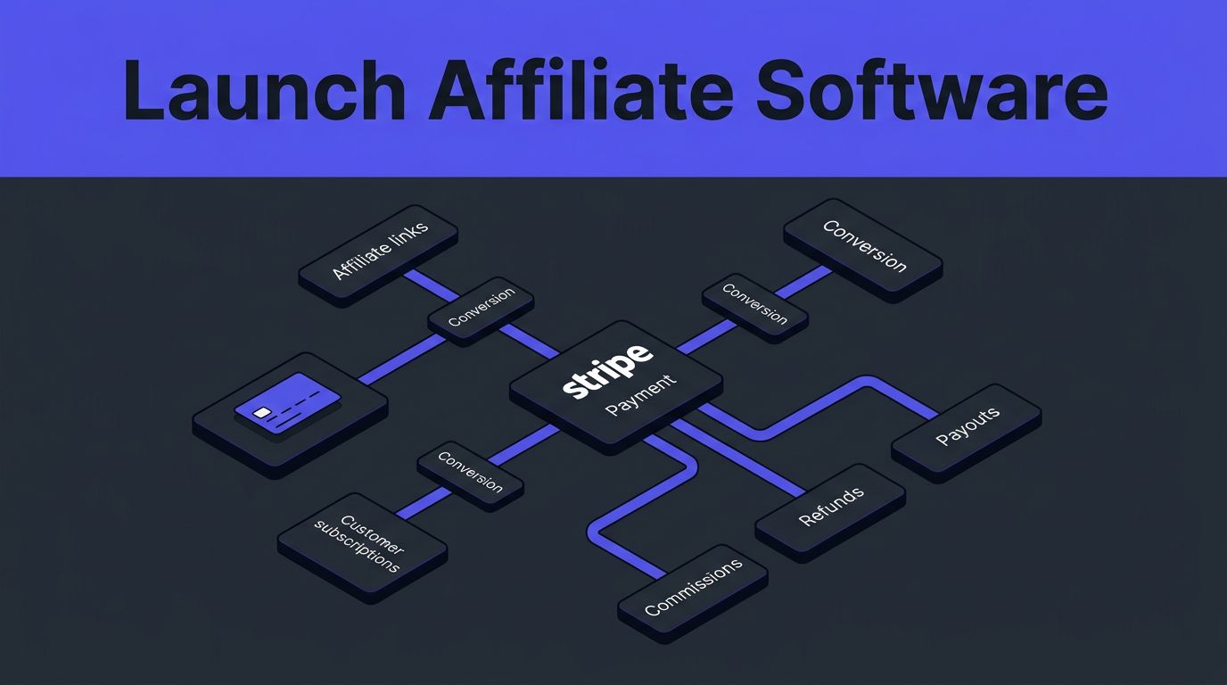 Indigo payment connections link affiliates, subscriptions, commissions, refunds, and payouts on a dark dashboard.