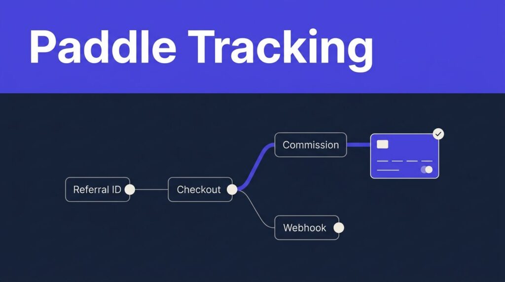 Dark payment flow links referrals to a completed checkout.