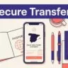 A smartphone showing a secure money transfer beside a passport and Spain map.