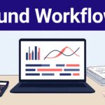 Finance desk with a refund dashboard, calculator, invoices, and review checklist.