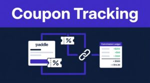 Dashboard graphic linking a coupon, checkout card, affiliate link, and commission ledger.