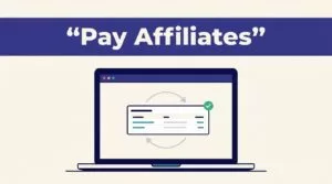Laptop showing affiliate commissions moving into a verified payout ledger.