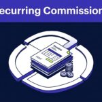 Dashboard showing paid invoices in a recurring payment loop with commission coins.