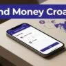 A smartphone shows a money transfer route from the United States to Croatia.