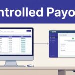 Spreadsheet and Wise transfer batch connected beneath a Controlled Payouts headline.