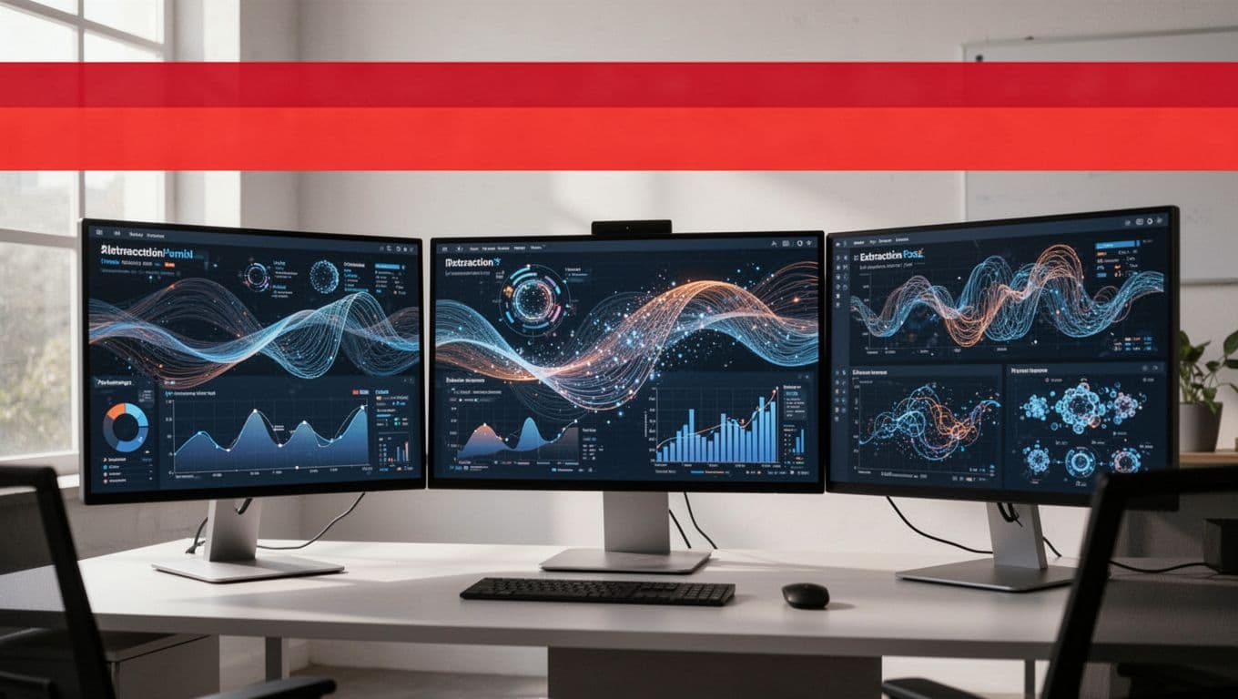 RFP Scraping headline above a digital monitoring workspace.
