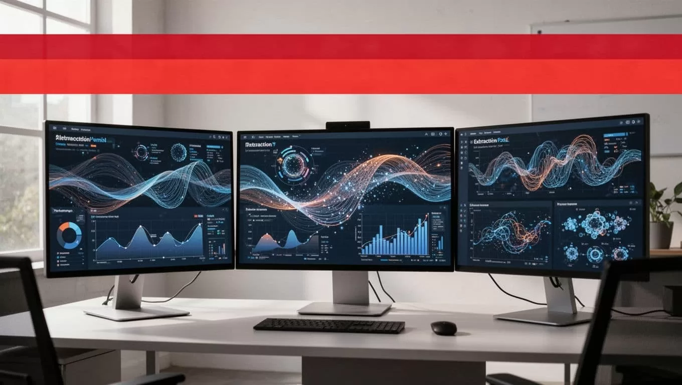 RFP Scraping headline above a digital monitoring workspace.