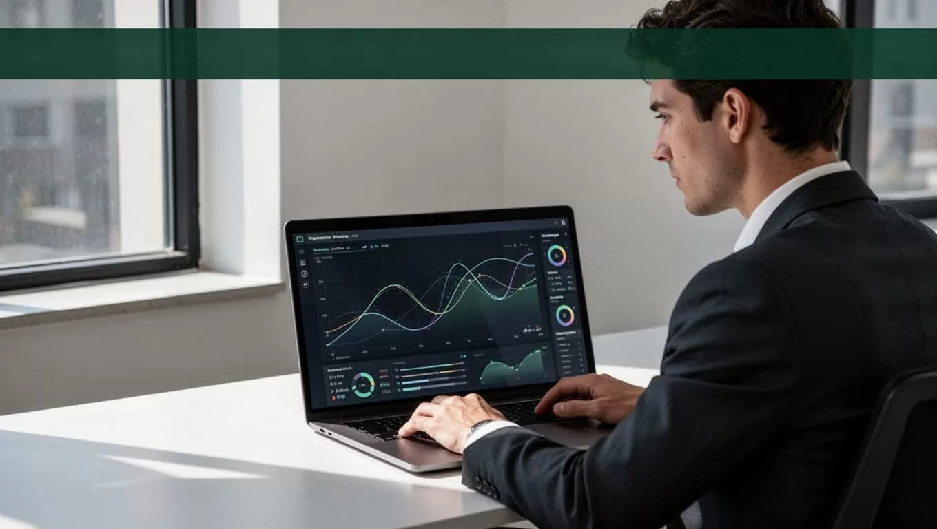 A laptop shows monitoring lines beneath a dark-green Safe Access banner.