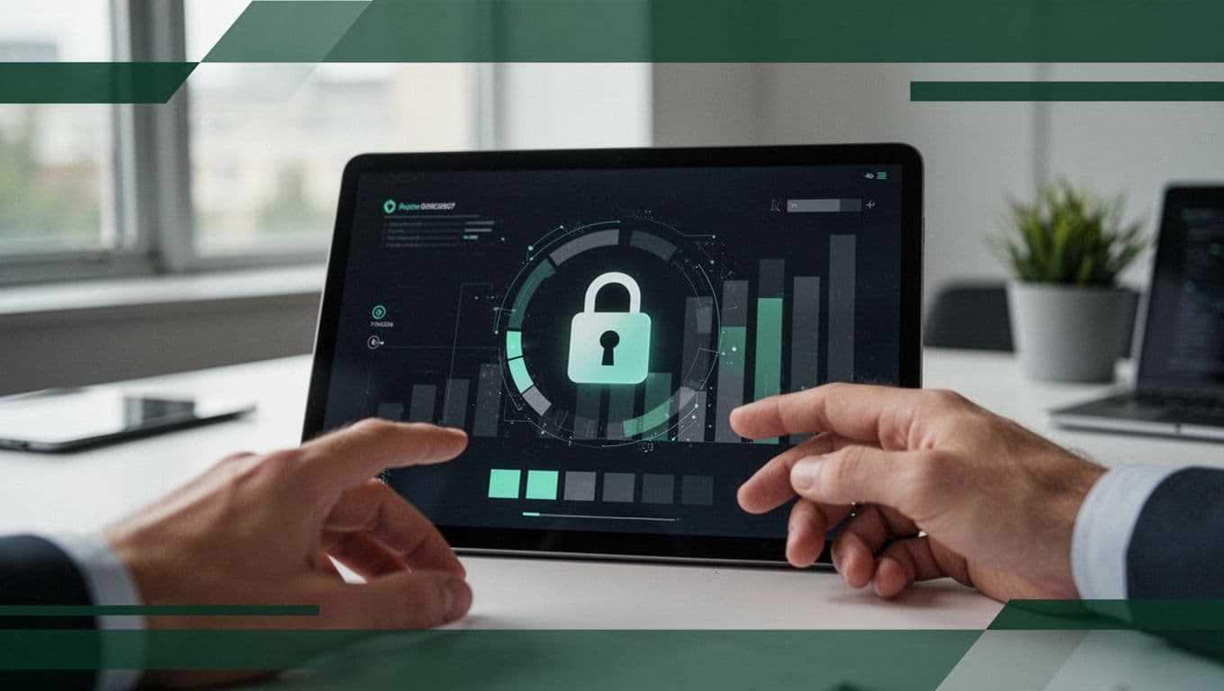 Minimalist account security interface with a dark-green Secure Setup header.