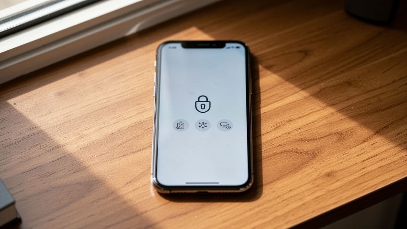 A smartphone displaying a secure money transfer app on a wooden desk.