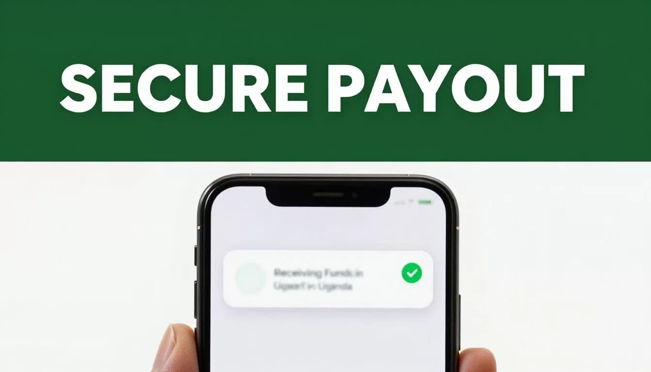 A smartphone shows a payment notification below a dark green SECURE PAYOUT banner.