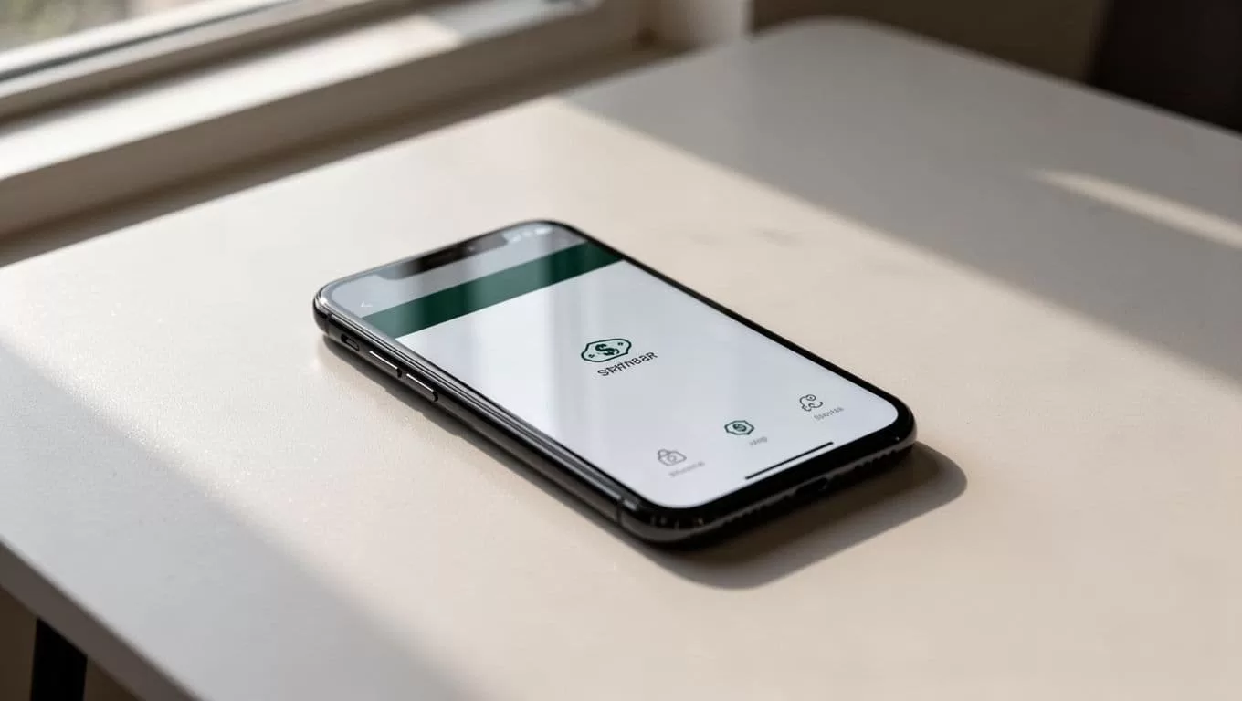 Smartphone showing a money transfer screen with a dark-green Fast Transfer banner.