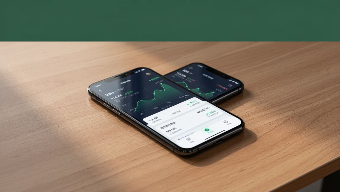 Smartphone showing a money transfer app on a wooden desk.
