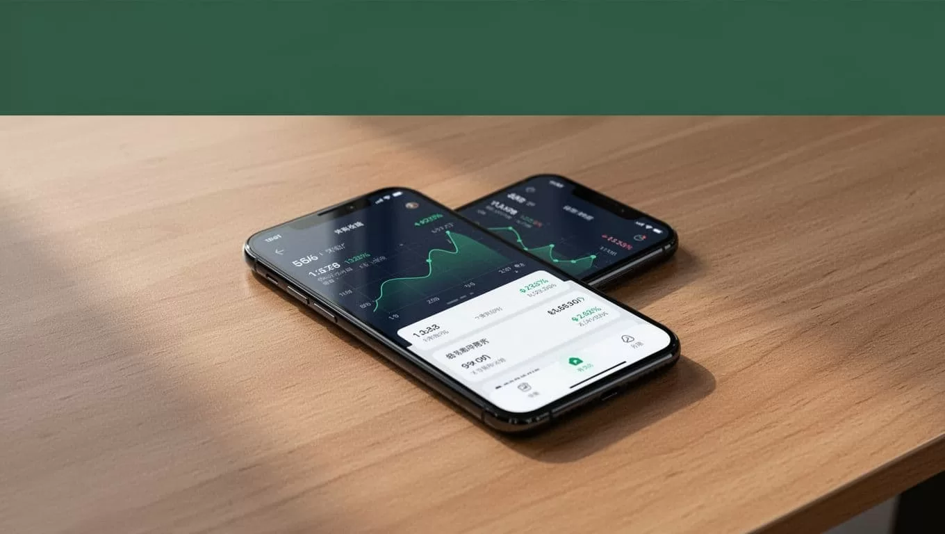 Smartphone showing a money transfer app on a wooden desk.