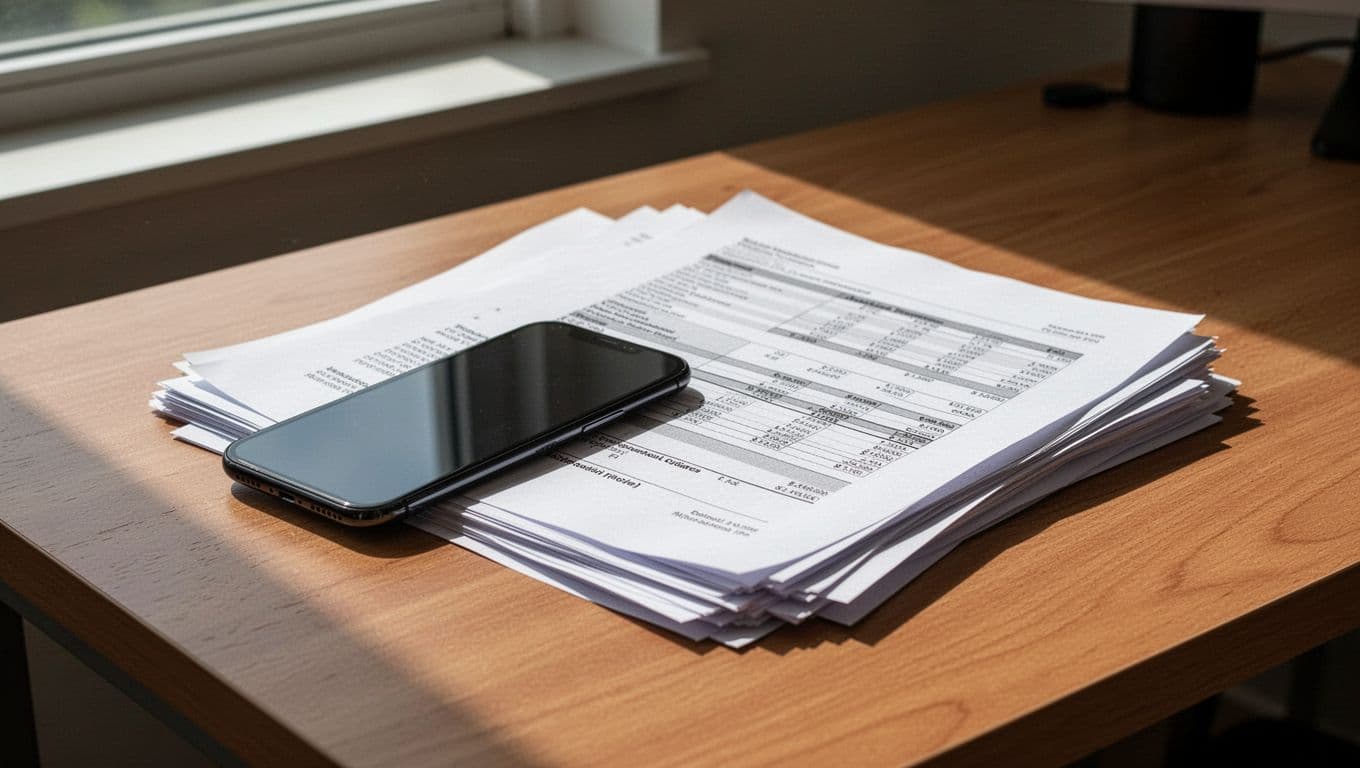 A smartphone and financial papers sit beneath a green Transfer Options banner.