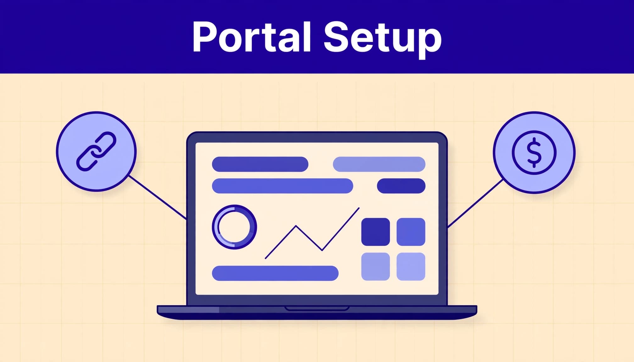 Laptop connected to referral links and commission nodes.
