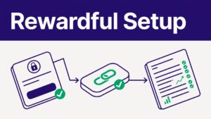 Isometric diagram connecting Stripe checkout, a Rewardful referral link, and a commission ledger.