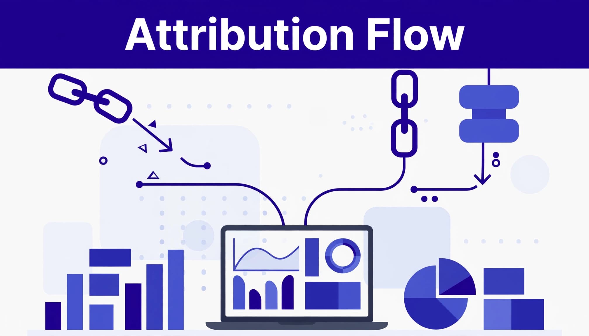 A dashboard shows referrals, signups, and revenue moving through a SaaS attribution workflow.